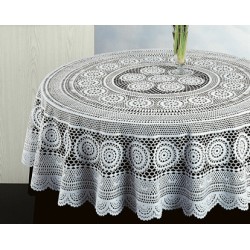 Скатерти  ажурные круглые 150 см виниловые FY-05