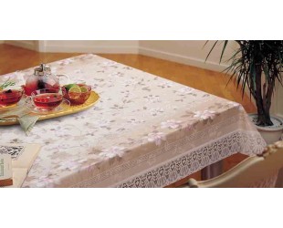 Гладкие скатерти на нетканной основе NON WOVEN с кружевом. Модель FP-185