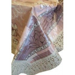 Гладкие скатерти на нетканной основе NON WOVEN с кружевом. Модель FP-190