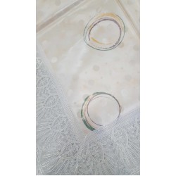 Гладкие скатерти на нетканной основе NON WOVEN с кружевом. Модель FP-192