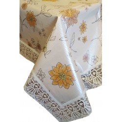 Гладкие скатерти на нетканной основе NON WOVEN с кружевом. Модель FP-210