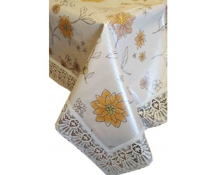 Гладкие скатерти на нетканной основе NON WOVEN с кружевом. Модель FP-210