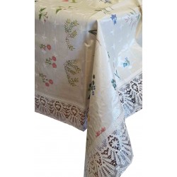 Гладкие скатерти на нетканной основе NON WOVEN с кружевом. Модель FP-218