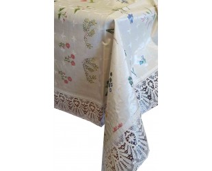 Гладкие скатерти на нетканной основе NON WOVEN с кружевом. Модель FP-218