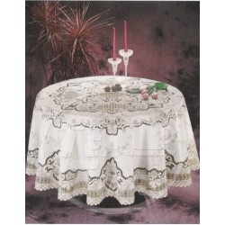 Скатерть виниловая золото/серебро. Круг 90 см. Серия SG-SS.