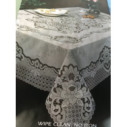 Скатерти ажурные коричневые 137x180 см прямоугольные виниловые. Серия SP-Beige