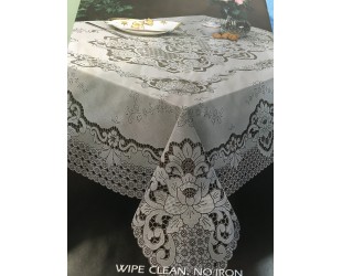 Скатерти ажурные коричневые 137x180 см прямоугольные виниловые. Серия SP-Beige