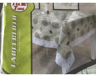 Скатерть NON SLIP с кружевом. TT-500. Размер 120x150 см. Овальная