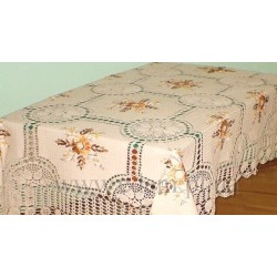 Скатерть с цветным рисунком из лент. Модель 8902G