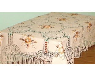 Скатерть с цветным рисунком из лент. Модель 8902G